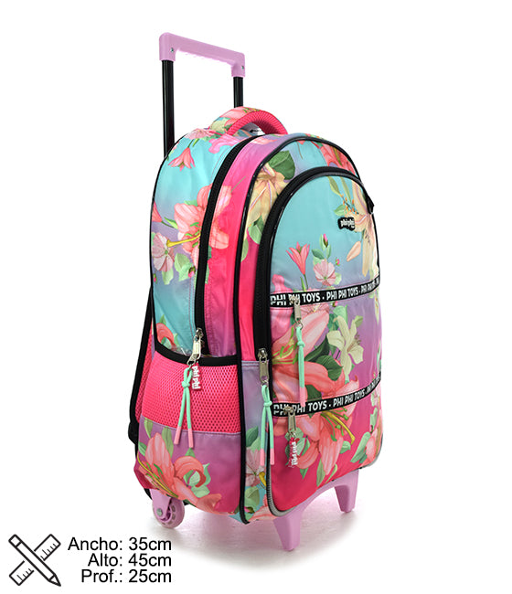 Mochila Con Carro Degrade Flowers 19" PHI PHI TOYS 3