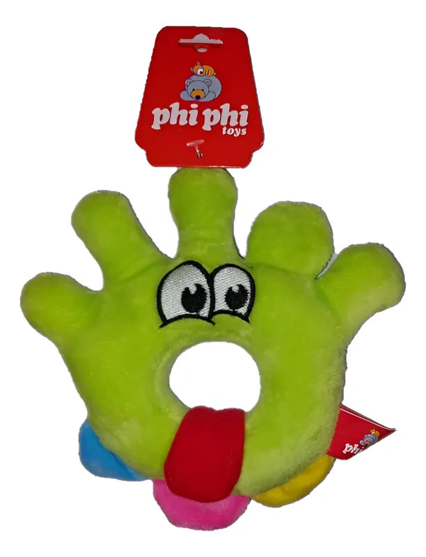 Sonajero pie y mano de peluche 20cm