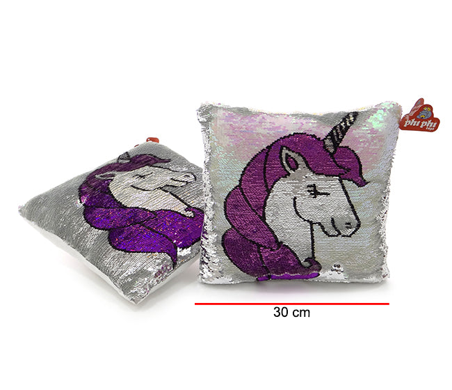 Almohadon Unicornio De Lentejuelas 30*30cm PHI PHI TOYS 1