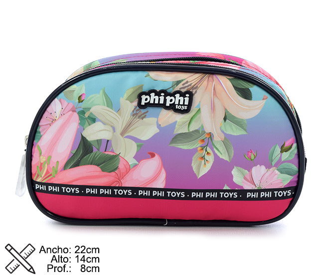 Cartuchera Oval 2 Cierresdegrade Flowers PHI PHI TOYS 2
