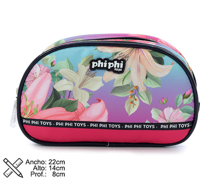 Cartuchera Oval 2 Cierresdegrade Flowers PHI PHI TOYS 2