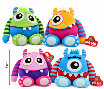 Peluche Mounstruito Brilla En La Oscuridad 4 Diseños 15 cm