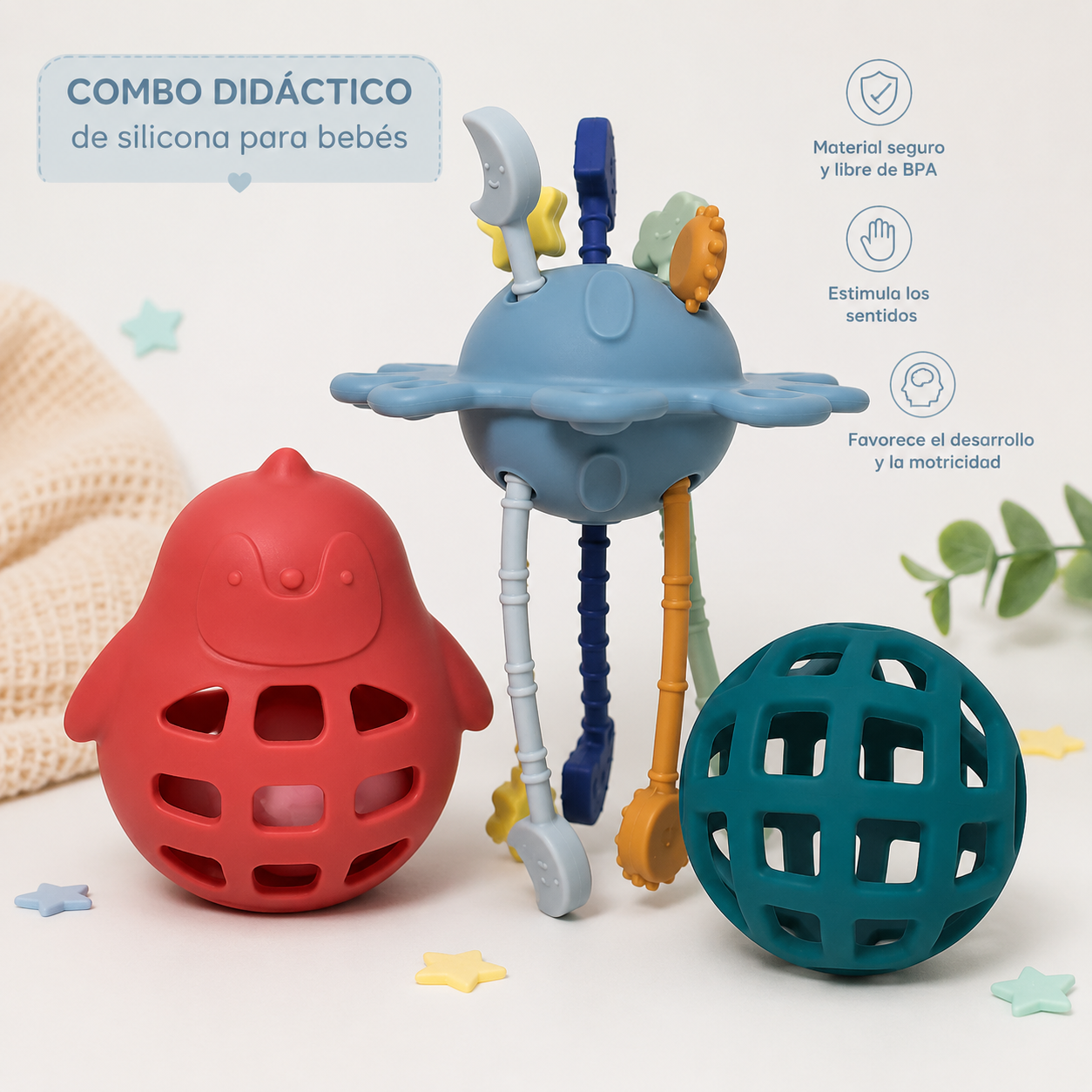 Combo silicona para bebés didáctico