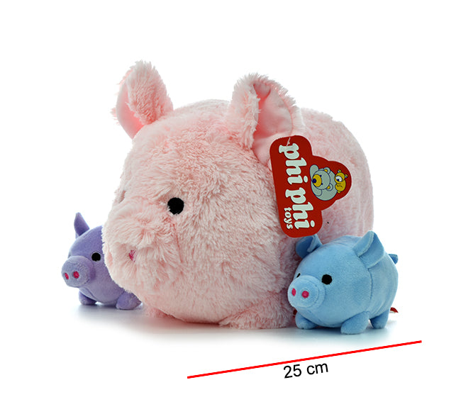 Mama Chanchito Con 2 Hijitos 25cm PHI PHI TOYS 1