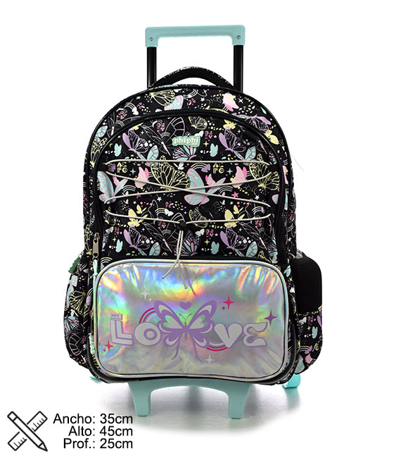 Mochila Con Carro Black Buttefly 19" PHI PHI TOYS 1