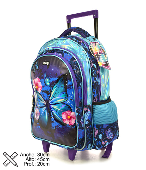 Mochila Con Carro Butterfly Blue 18" PHI PHI TOYS 2