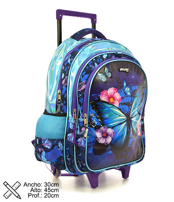 Mochila Con Carro Butterfly Blue 18" PHI PHI TOYS 3