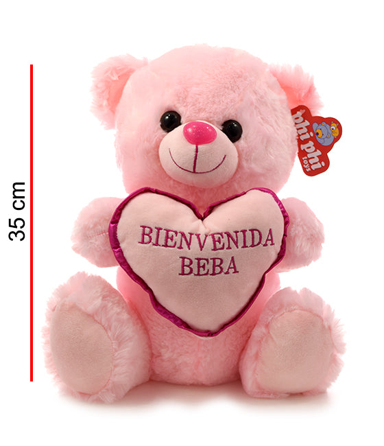 Oso Rosa Y Celeste Con Corazon Bienvenidos 35cm PHI PHI TOYS 2
