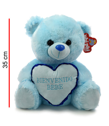 Oso Rosa Y Celeste Con Corazon Bienvenidos 35cm PHI PHI TOYS 3