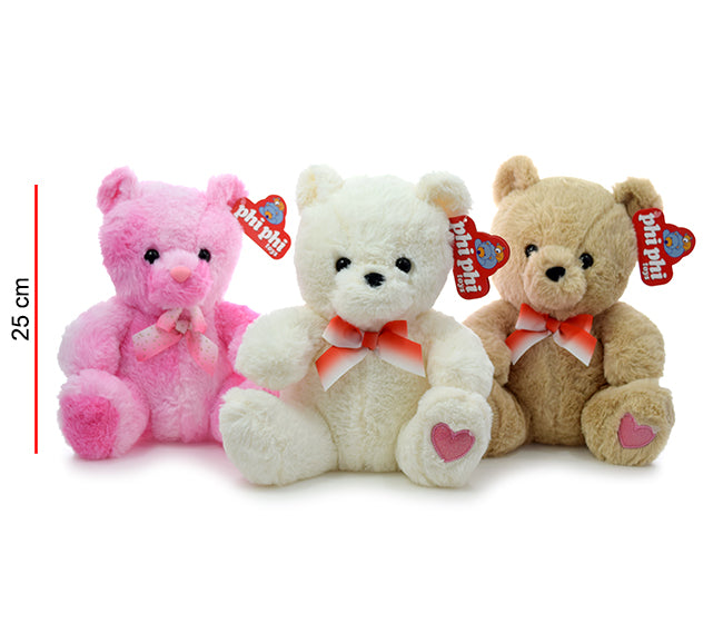 Oso Sentado Con MoñO Y Corazon En La Pata 25cm PHI PHI TOYS 1