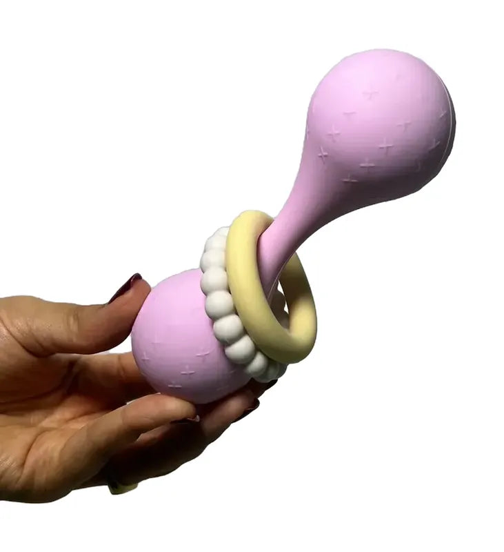 Juguete sonajero didáctico con mordillo de silicona para bebés