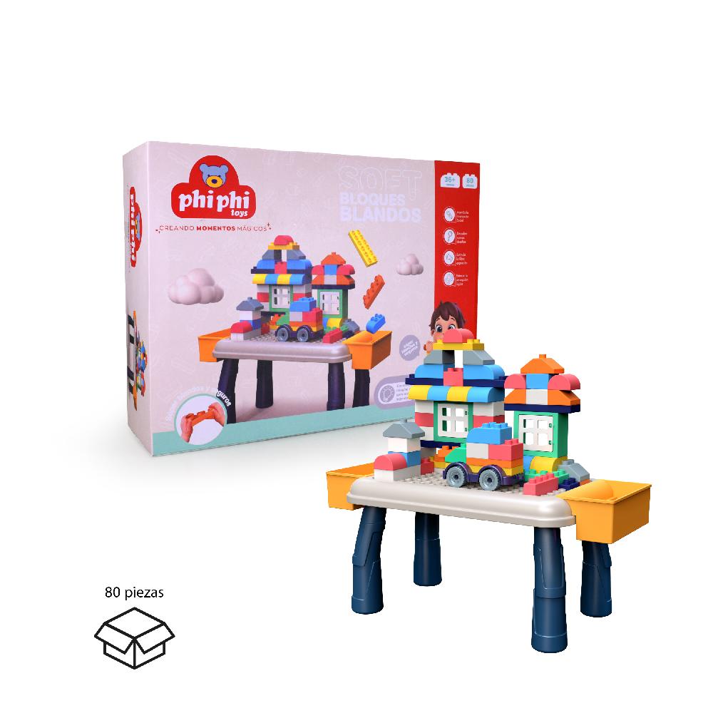 Soft Blocks With Building Table 80 Pcs PHI PHI TOYS 1