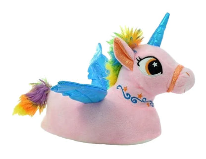 Pantuflas de peluche unicornio - niños y adultos