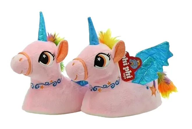 Pantuflas de peluche unicornio - niños y adultos