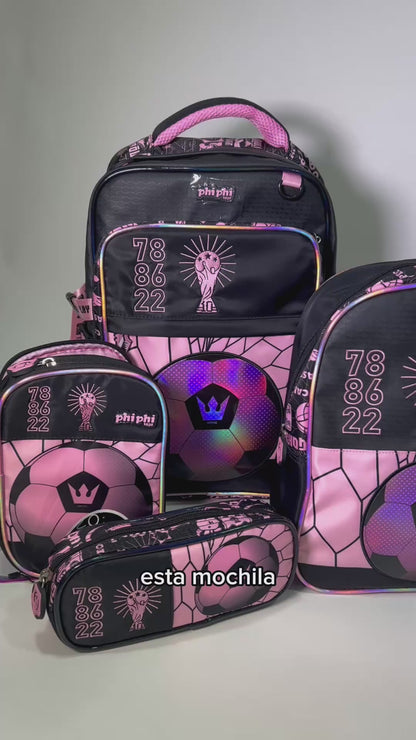 Mochila Futbol Rosa 16"
